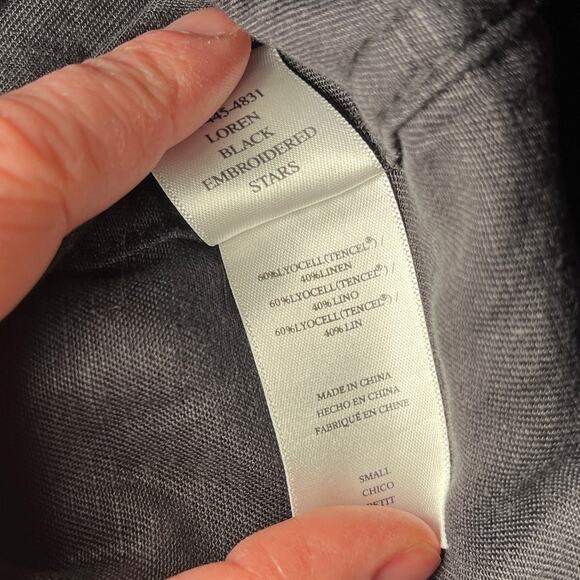 Rails Loren Black Embroidered Stars Raw Hem Long Sleeve Shirt Jacket Shacket S - Picture 8 of 10